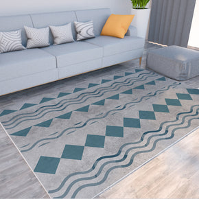 Green Geometric Modern 3D Simplicity Pattern Rug Floor Mat for Bedroom Living Room Sofa Office Hall