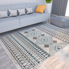 Modern Green Simplicity Striped Moroccan 3D Pattern Rug Floor Mat for Bedroom Living Room Sofa Office Hall