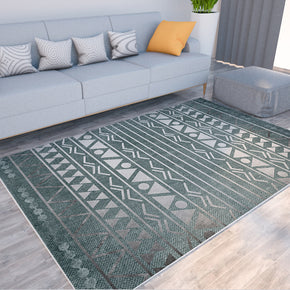Modern Simplicity Green Striped Moroccan 3D Pattern Rug Floor Mat for Bedroom Living Room Sofa Office Hall