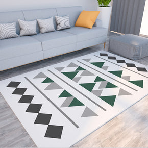 Green Geometric Modern Simplicity Black Striped Moroccan 3D Pattern Rug Floor Mat for Bedroom Living Room Sofa Office Hall