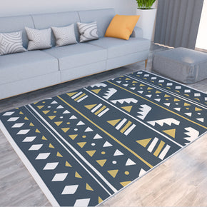 Black Yellow Geometric Modern Simplicity Striped Moroccan 3D Pattern Rug Floor Mat for Bedroom Living Room Sofa Office Hall