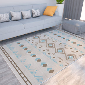 Light Grey Geometric Modern Simplicity Striped Moroccan 3D Pattern Rug Floor Mat for Bedroom Living Room Sofa Office Hall