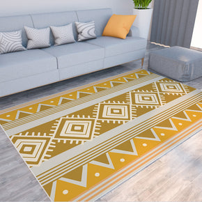 Yellow Geometric Modern Simplicity Striped Moroccan 3D Pattern Rug Floor Mat for Bedroom Living Room Sofa Office Hall