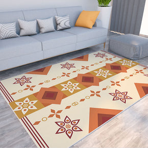 Beige Modern Floral Geometric Simplicity Striped Moroccan 3D Pattern Rug Floor Mat for Bedroom Living Room Sofa Office Hall