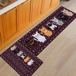 Animal Cats Kitchen Carpet Floor Mats Oil-proof Anti-skid Pad Bathroom Toilet Water Absorption Bedroom Mats and Door Mats