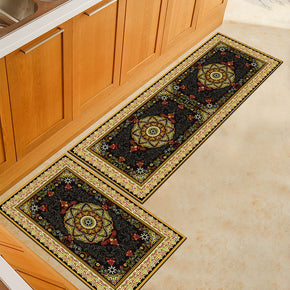 Traditional Yellow Black Kitchen Carpet Floor Mats Oil-proof Anti-skid Pad Bathroom Toilet Water Absorption Bedroom Mats and Door Mats