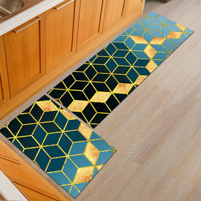 Green Golden Modern Kitchen Carpet Floor Mats Oil-proof Anti-skid Pad Bathroom Toilet Water Absorption Bedroom Mats and Door Mats