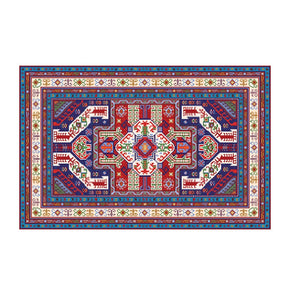 Retro Purple Floral Traditional Polyester Vintage Area Rugs Floor Mat for Living Room Hall Office Bedroom
