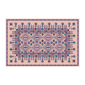 Retro Floral Pink Traditional Vintage Area Rugs Polyester Floor Mat for Living Room Hall Office Bedroom