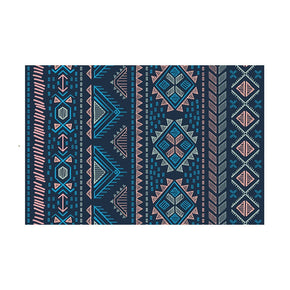 Blue Floral Retro Vintage Traditional Area Rugs Polyester Floor Mat for Living Room Hall Office Bedroom