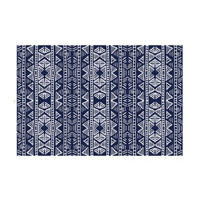 Traditional Floral Blue Vintage Area Rugs Polyester Floor Mat for Living Room Hall Office Bedroom