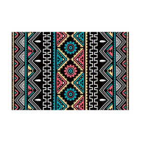 Black Green Floral Vintage Traditional Area Rugs Polyester Floor Mat for Office Hall Living Room Bedroom