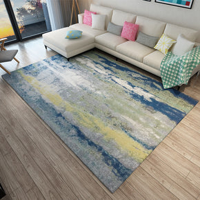Blue Yellow Modern 3D Pattern Simplicity Rug Floor Mat for Bedroom Sofa Office Hall Living Room