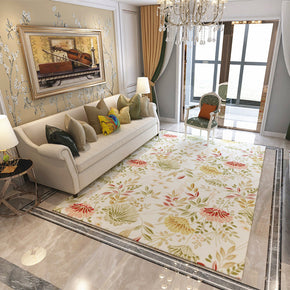 3D Pattern Pastoral Classic Leaves and Flowers Rug Floor Mat for Bedroom Sofa Hall Living Room Office