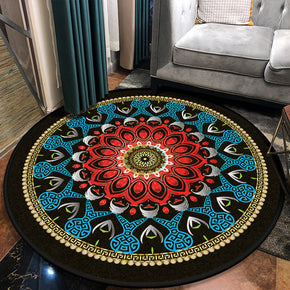 Three-dimensional Retro Printed Patterned Round Modern Area Rugs for Living Room Bedroom Office Anti-slip Carpets 01