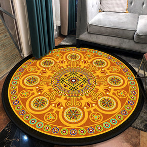 Three-dimensional Retro Printed Patterned Round Modern Area Rugs for Living Room Bedroom Office Anti-slip Carpets 04