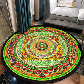 Three-dimensional Retro Printed Patterned Round Modern Area Rugs for Living Room Bedroom Office Anti-slip Carpets 05