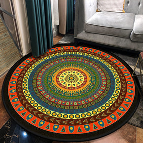Three-dimensional Retro Printed Patterned Round Modern Area Rugs for Living Room Bedroom Office Anti-slip Carpets 06