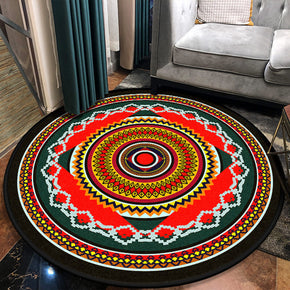 Three-dimensional Retro Printed Patterned Round Modern Area Rugs for Living Room Bedroom Office Anti-slip Carpets 08