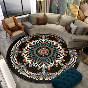 Three-dimensional Retro Printed Patterned Round Modern Area Rugs for Living Room Bedroom Office Anti-slip Carpets 13