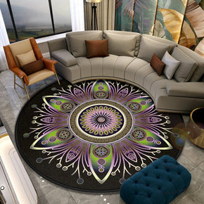 Three-dimensional Retro Printed Patterned Round Modern Area Rugs for Living Room Bedroom Office Anti-slip Carpets 14