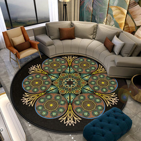 Three-dimensional Retro Printed Patterned Round Modern Area Rugs for Living Room Bedroom Office Anti-slip Carpets 17
