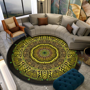 Three-dimensional Retro Printed Patterned Round Modern Area Rugs for Living Room Bedroom Office Anti-slip Carpets 18