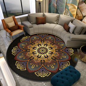 Three-dimensional Retro Printed Patterned Round Modern Area Rugs for Living Room Bedroom Office Anti-slip Carpets 19