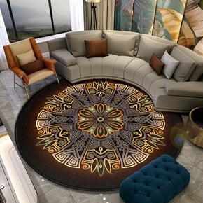 Three-dimensional Retro Printed Patterned Round Modern Area Rugs for Living Room Bedroom Office Anti-slip Carpets 20