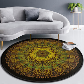 Classical Printed Patterned Round Modern Area Rugs for Living Room Bedroom Office Anti-slip Carpet 01