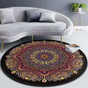 Classical Printed Patterned Round Modern Area Rugs for Living Room Bedroom Office Anti-slip Carpet 02