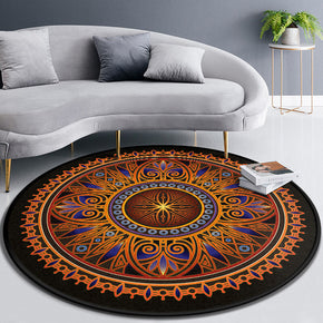 Classical Printed Patterned Round Modern Area Rugs for Living Room Bedroom Office Anti-slip Carpet 03