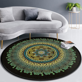 Classical Printed Patterned Round Modern Area Rugs for Living Room Bedroom Office Anti-slip Carpet 05