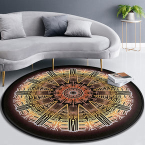Classical Printed Patterned Round Modern Area Rugs for Living Room Bedroom Office Anti-slip Carpet 06