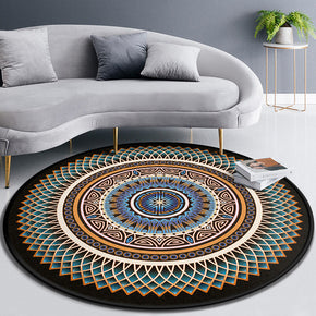 Classical Printed Patterned Round Modern Area Rugs for Living Room Bedroom Office Anti-slip Carpet 07
