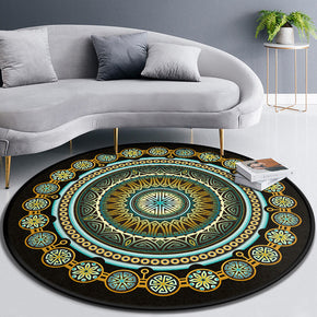 Classical Printed Patterned Round Modern Area Rugs for Living Room Bedroom Office Anti-slip Carpet 08
