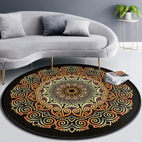 Classical Printed Patterned Round Modern Area Rugs for Living Room Bedroom Office Anti-slip Carpet 09