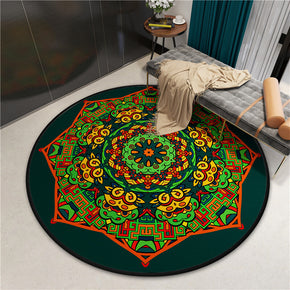 Beautiful Colorful Printed Patterned Round Modern Area Rugs for Living Room Bedroom Office Anti-slip Carpet 02