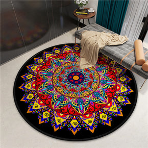 Beautiful Colorful Printed Patterned Round Modern Area Rugs for Living Room Bedroom Office Anti-slip Carpet 03
