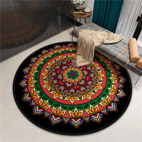 Beautiful Colorful Printed Patterned Round Modern Area Rugs for Living Room Bedroom Office Anti-slip Carpet 04