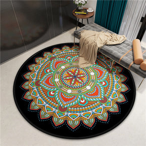 Beautiful Colorful Printed Patterned Round Modern Area Rugs for Living Room Bedroom Office Anti-slip Carpet 06