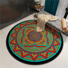 Beautiful Colorful Printed Patterned Round Modern Area Rugs for Living Room Bedroom Office Anti-slip Carpet 07