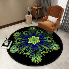Beautiful Colorful Printed Patterned Round Modern Area Rugs for Living Room Bedroom Office Anti-slip Carpet 10
