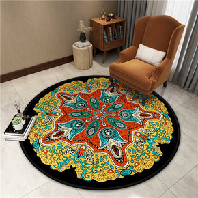 Beautiful Colorful Printed Patterned Round Modern Area Rugs for Living Room Bedroom Office Anti-slip Carpet 11
