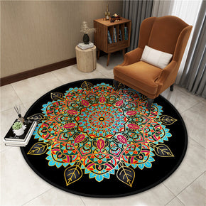 Beautiful Colorful Printed Patterned Round Modern Area Rugs for Living Room Bedroom Office Anti-slip Carpet 12