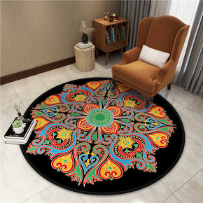 Beautiful Colorful Printed Patterned Round Modern Area Rugs for Living Room Bedroom Office Anti-slip Carpet 14