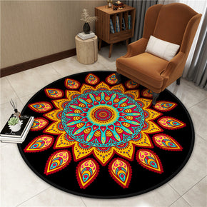 Beautiful Colorful Printed Patterned Round Modern Area Rugs for Living Room Bedroom Office Anti-slip Carpet 15