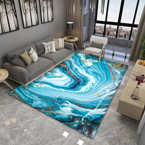 Blue Modern Painted Pattern Gradient Rugs Area Carpets for Office Living Room Hall Bedroom