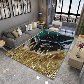 Golden Wheat Modern Painted Pattern Gradient Rugs Area Carpets for Office Living Room Hall Bedroom