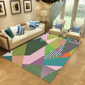 Multi-colours Geometric Modern Simple Rugs Patterned Polyester Carpets for Hall Dining Room Bedroom Living Room Office